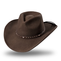 Cowboy Hat RENO brown , 100% Wool felt - Lining 100% Polyester