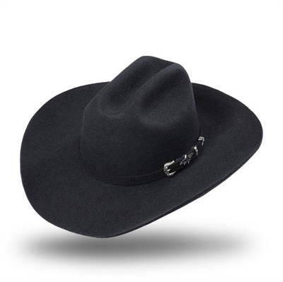 Cowboy Hat Houston Black , 100% Wool felt - Lining 100% Polyester