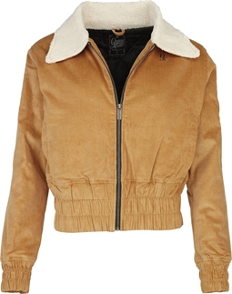 Queen Kerosin - Cord Flieger Dame Jacke - Mustard