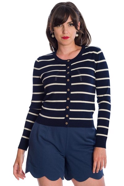 Banned - Let´s sail striped cardigan - Blue/white