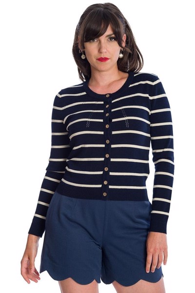 Sailor stribet retro Cardigan - Banned