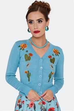Desert Floral Cactus Embrodery Cardigan - Voodoo Vixen