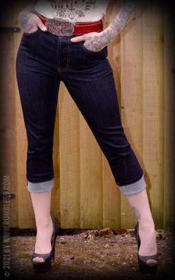 Rumble 59 -Ladies Denim - High-waisted Capri Jeans - Second Skin