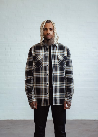 Flannel Checkered Overshirt - Beige