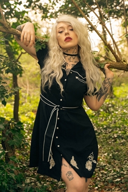Western Flowers Shirt Dress - Black - Jawbreaker