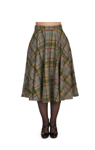 Banned - SOPHIA CHECK SWING SKIRT - Green