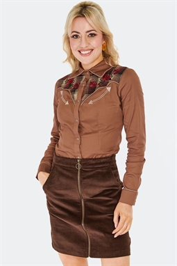 Western Style Plaid Panel Shirt - Voodoo Vixen